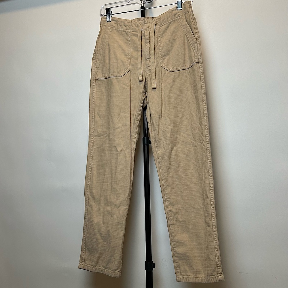 J Crew women’s 100% cotton tie-waist pants, tan color, size XS